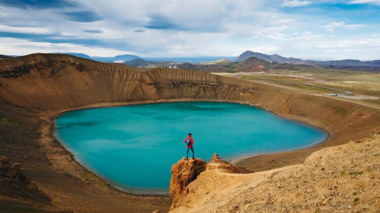 Geothermal area in Lake Myvatn region in Northern Iceland.