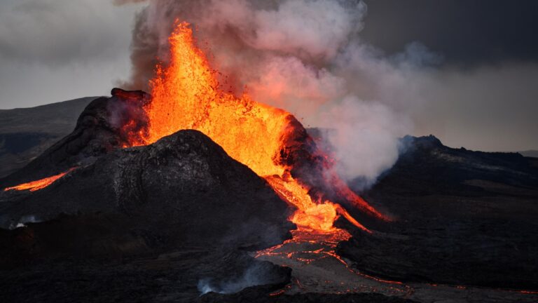 Volcanic eruption in Iceland.