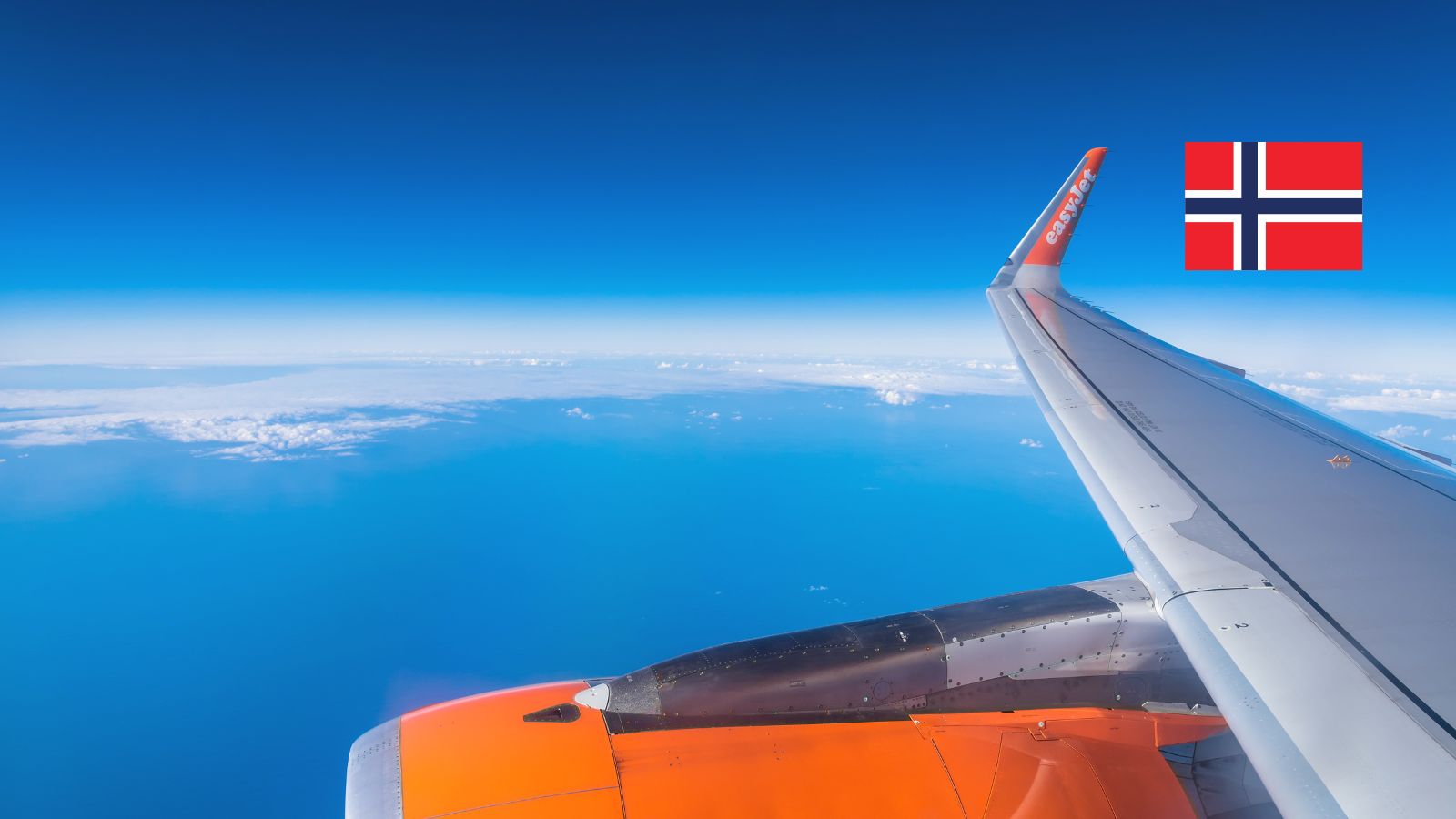 Easyjet plane with the Norwegian flag.