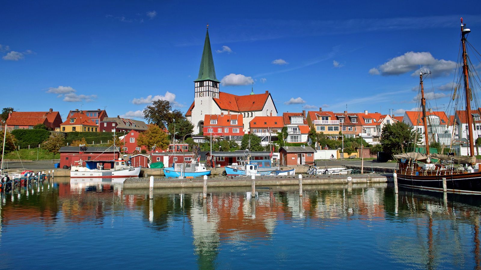 Rønne harbour on Bornholm island, Denmark.