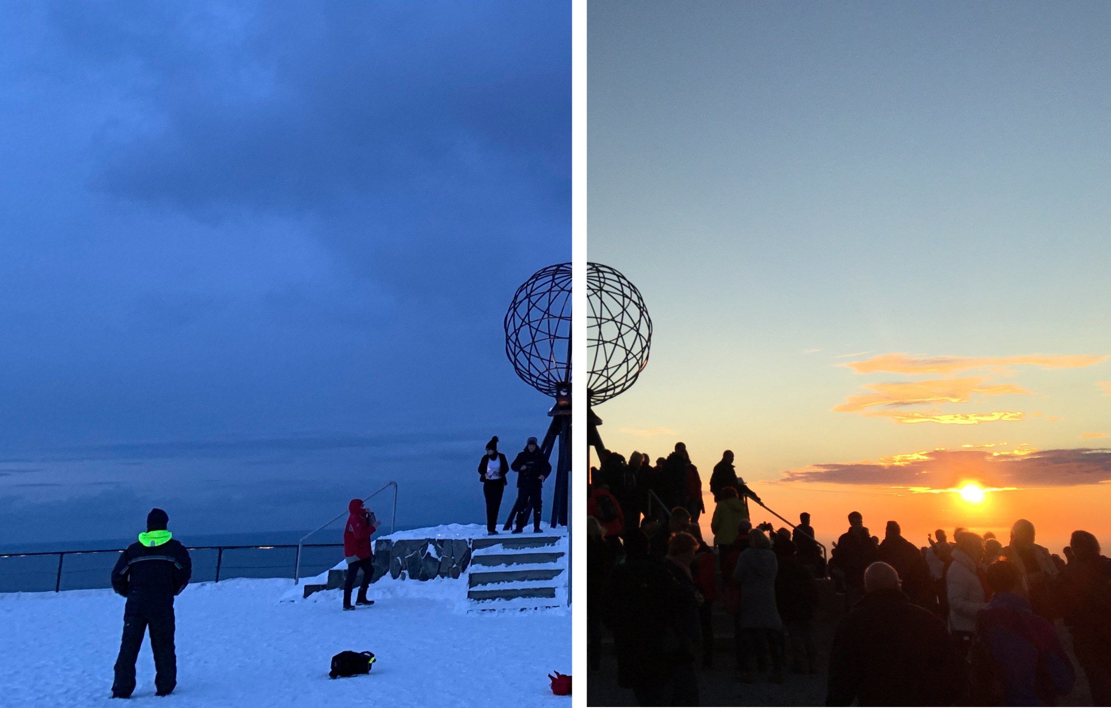 North Cape in Norway in the winter and summer. Photos: David Nikel.
