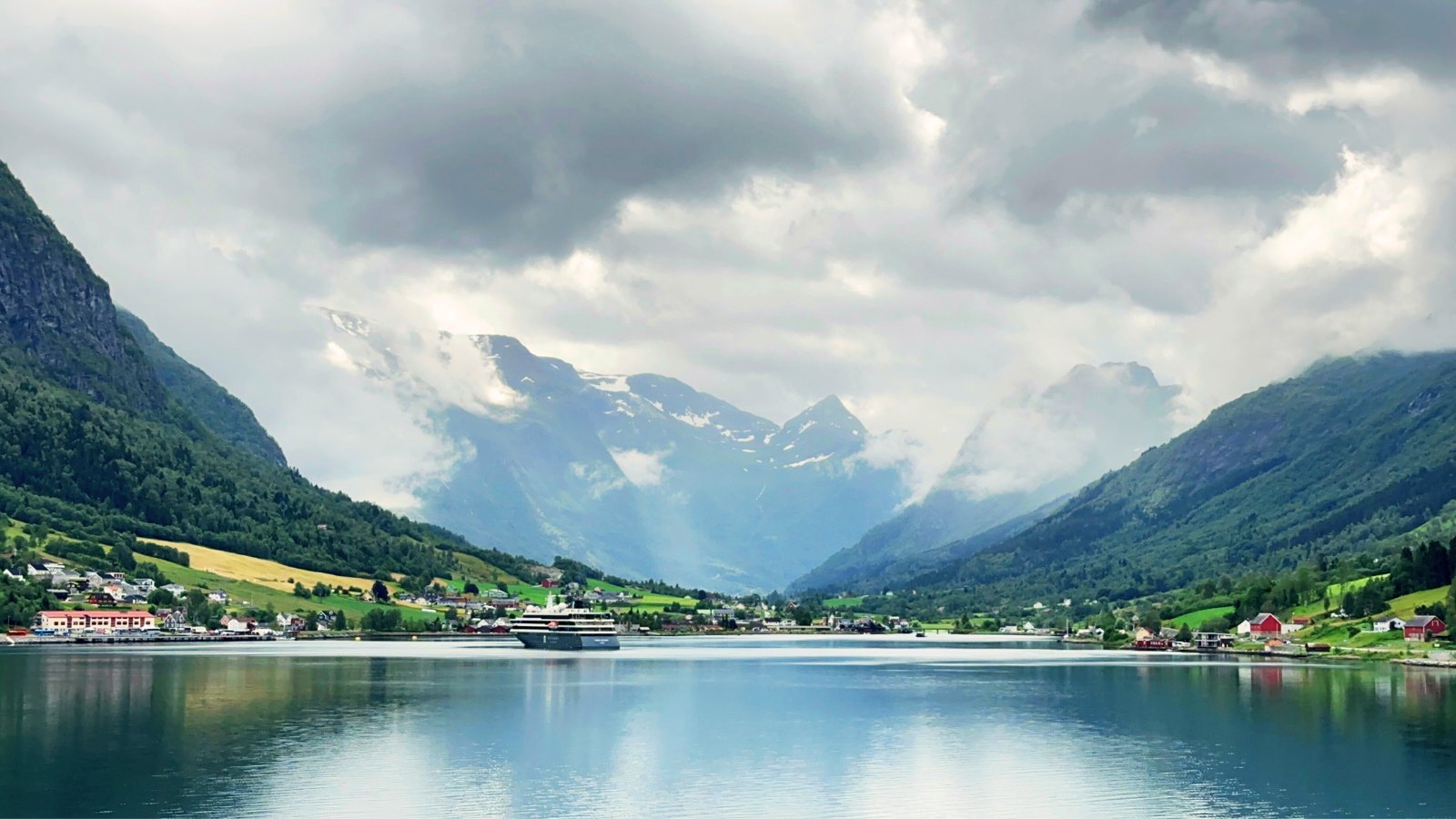 Approach to Olden sailing on the Nordfjord. Photo: David Nikel.