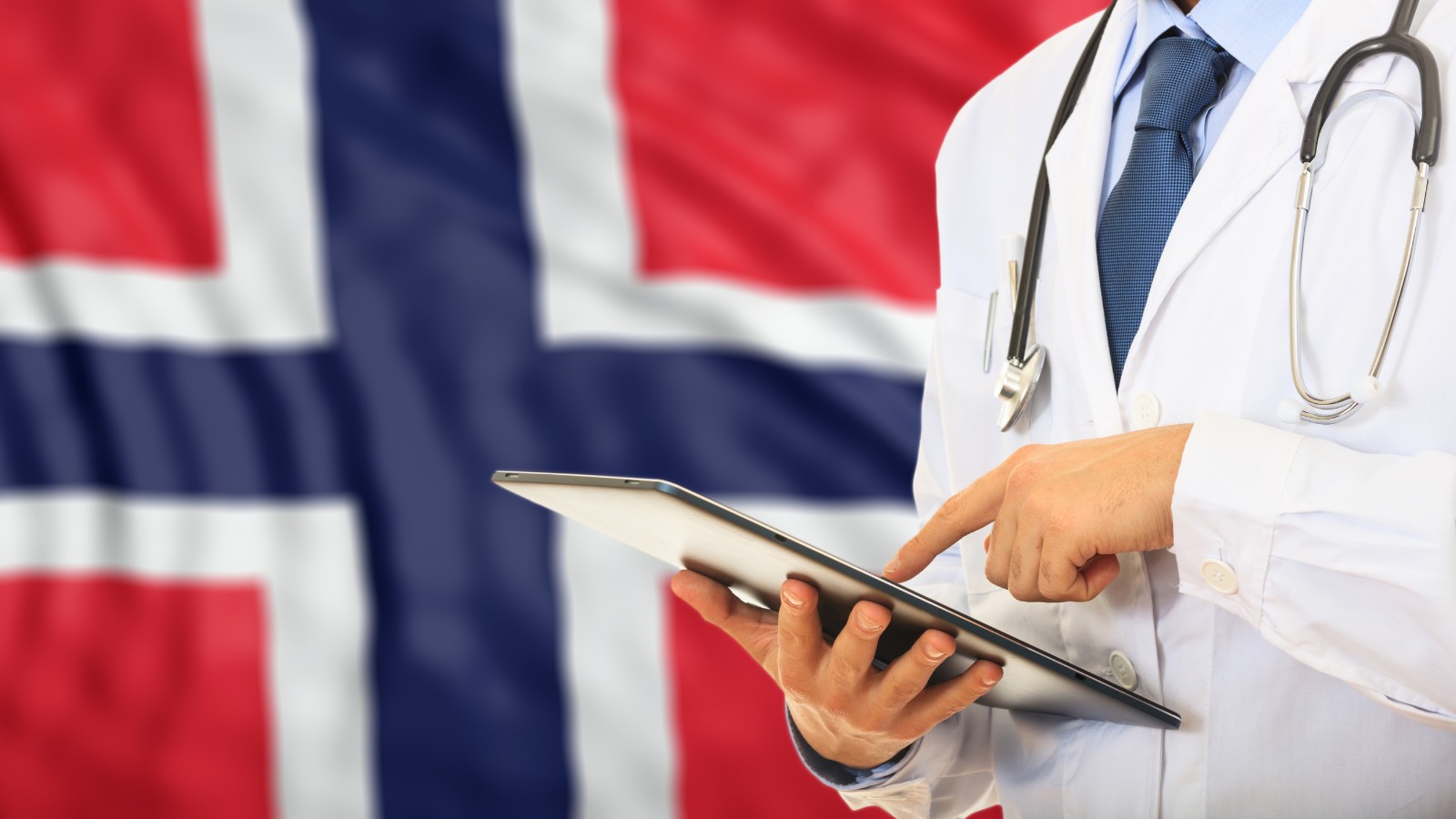 Doctor and the Norwegian flag.