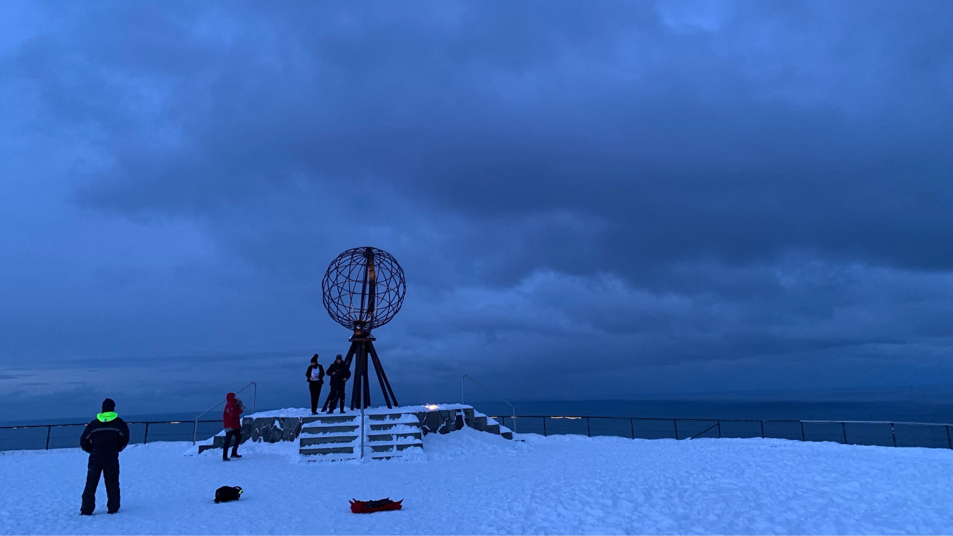 North Cape monument at 1pm in mid-January. Photo: David Nikel.