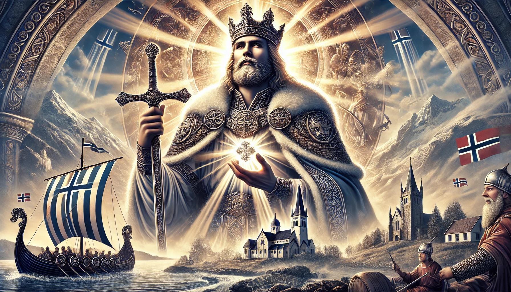 Saint Olav of Norway. Illustration by DALL-E.