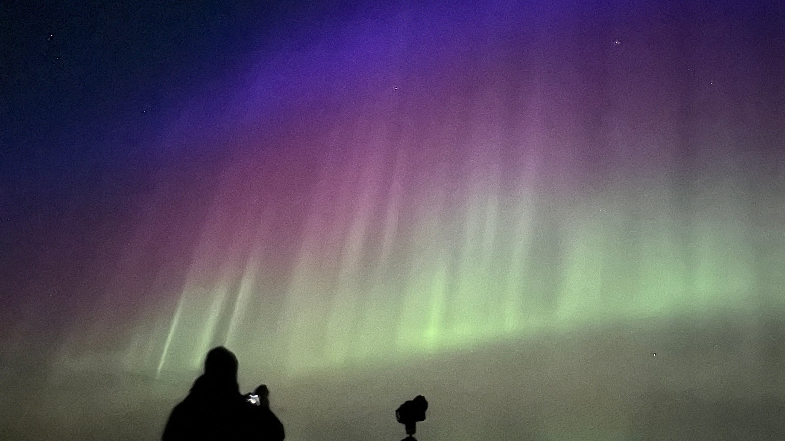 Multicoloured aurora borealis in Norway. Photo: David Nikel.