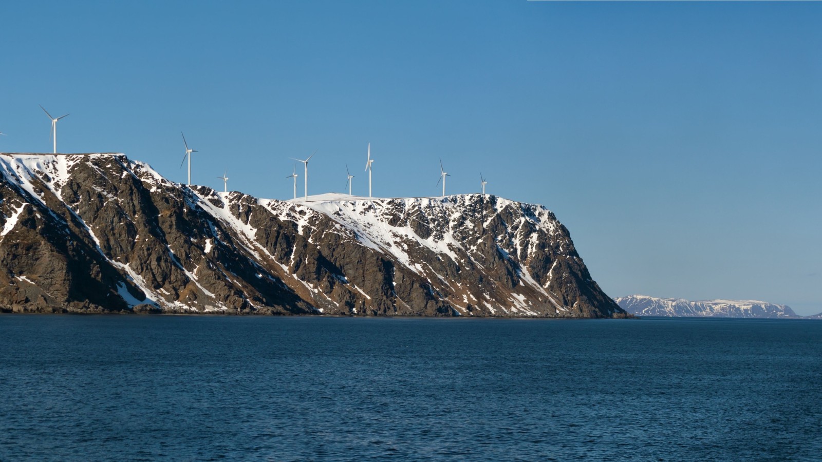Wind farm on the Norwegian coastline.