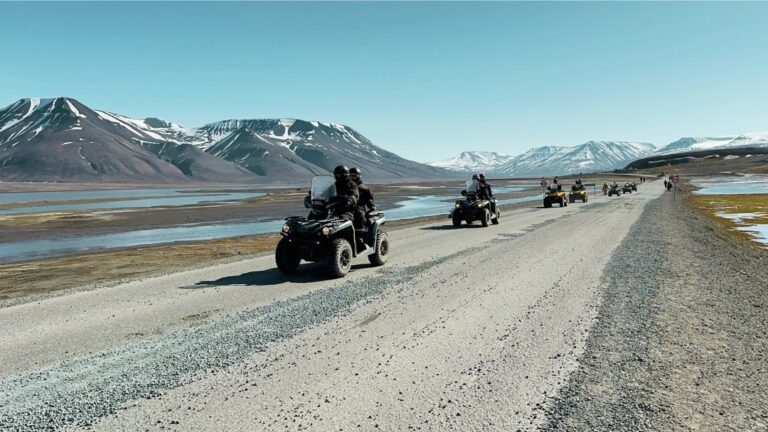 ATV riders returning from the Advent Valley. Photo: David Nikel.