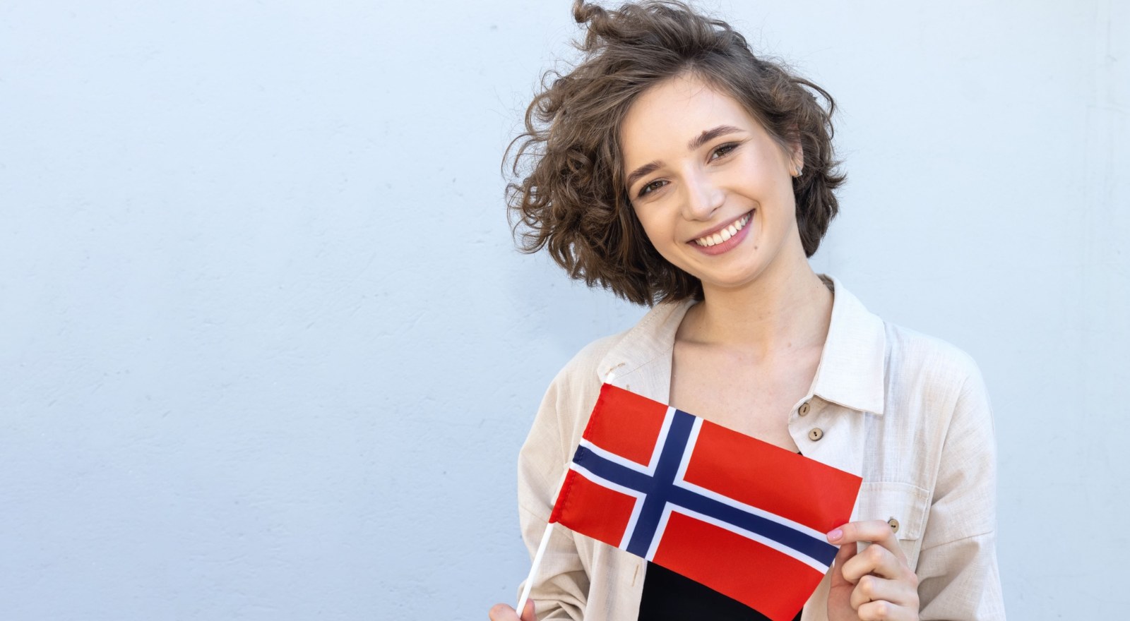 Norway immigration with flag.