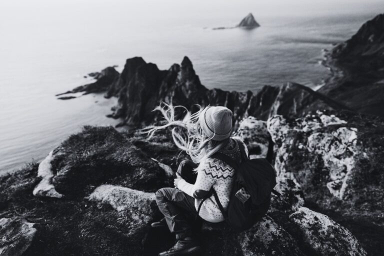 Woman in the mountains of Norway.