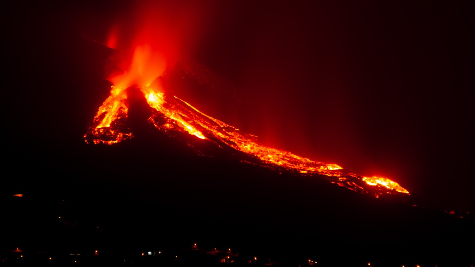 Volcanic eruption on La Palma in the Canary Islands.