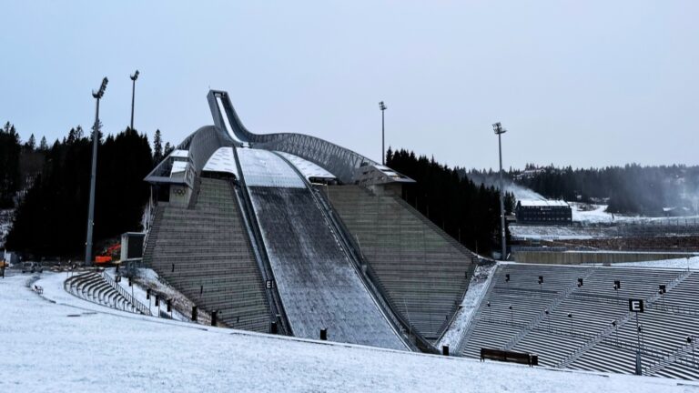 Oslo’s Holmenkollen Ski Jump in the winter. Photo: David Nikel.