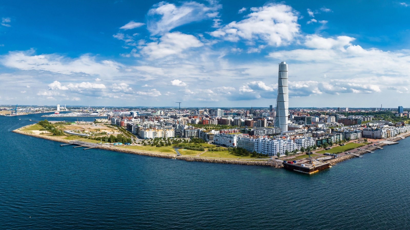 Skyline of Malmö in Sweden.