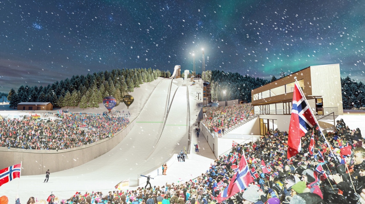 Artist’s impression of Granåsen during the 2025 Ski World Cup in Trondheim, Norway. Image: Trondheim 2025.