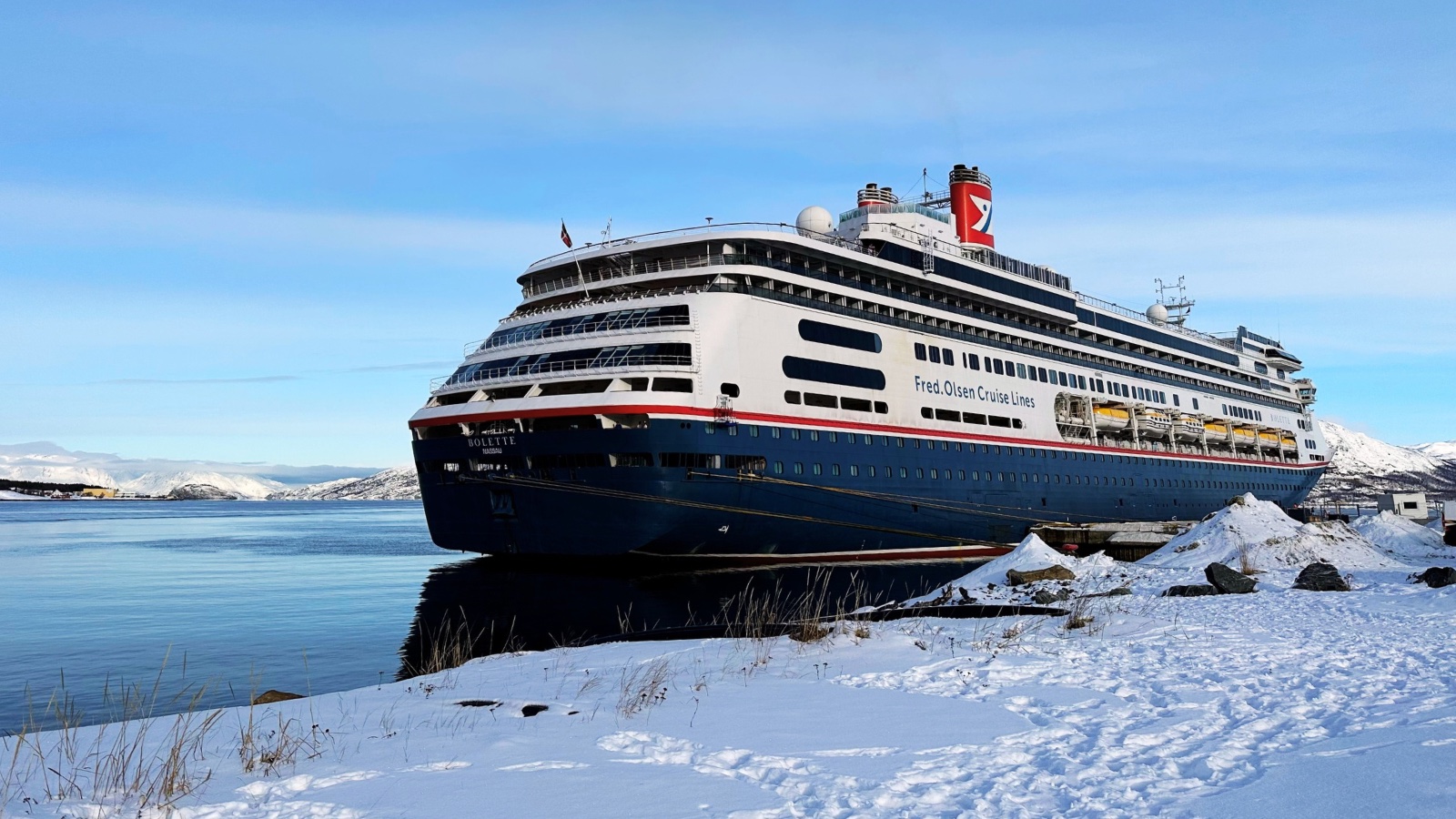 A cruise ship docked in Alta, Norway. Photo: David Nikel.