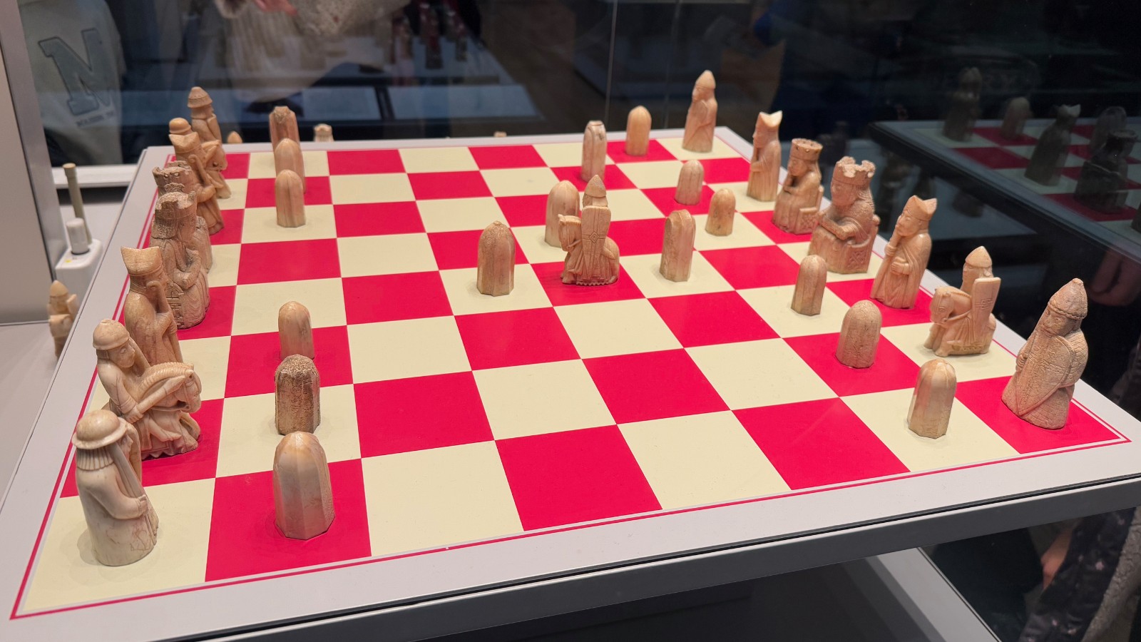 Lewis Chessmen on display at the British Museum in London. Photo: David Nikel.