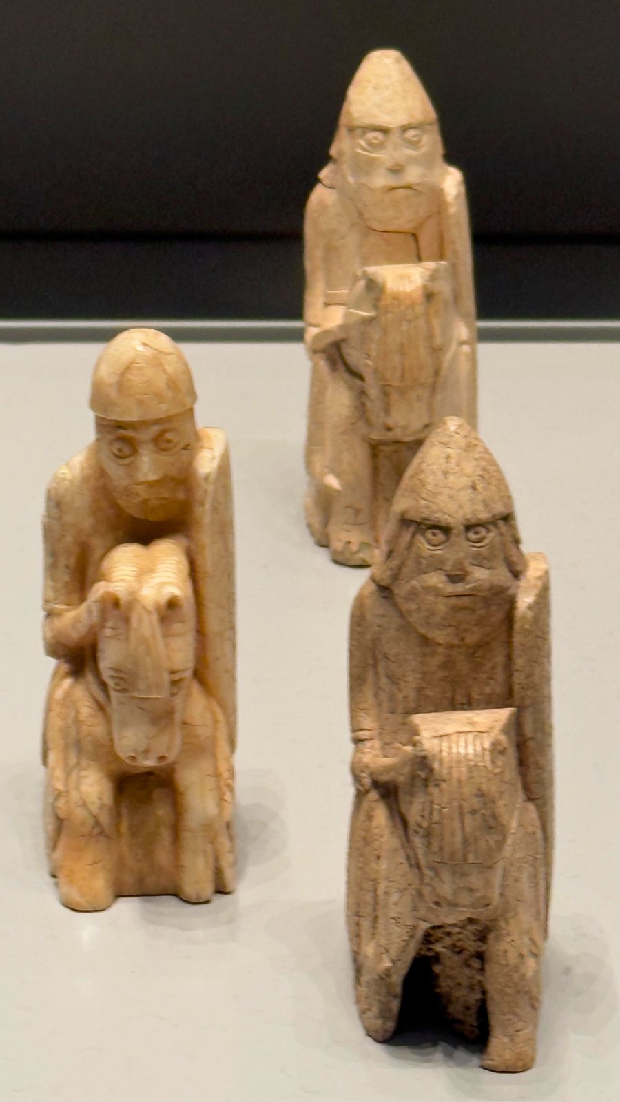 Closeup of Lewis Chessmen pieces. Photo: David Nikel.