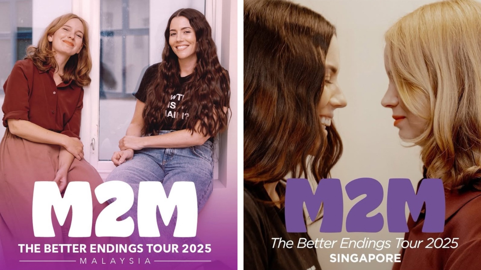 M2M reunion tour promotional posters.