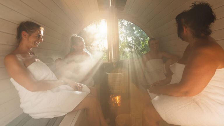 Norwegian women in a sauna.
