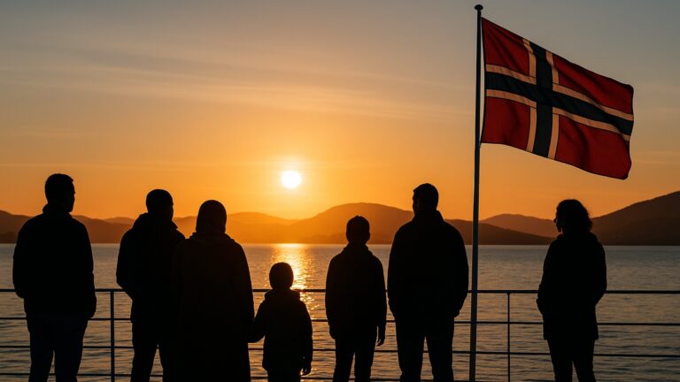 Norway people immigration concept image.