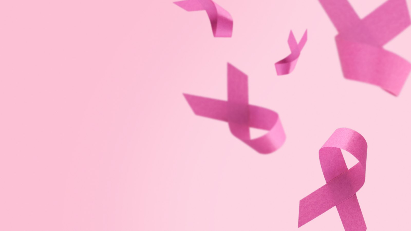 Pink cancer ribbons.