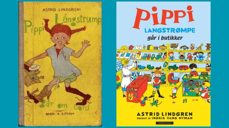 Pippi Longstocking book covers.