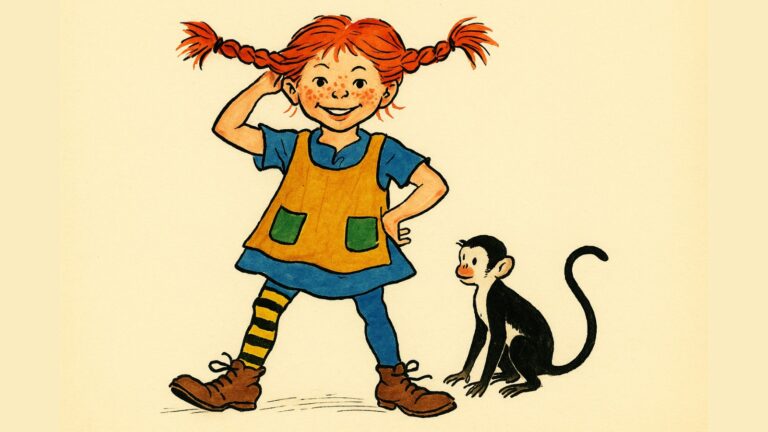 Illustration of Pippi Longstocking.