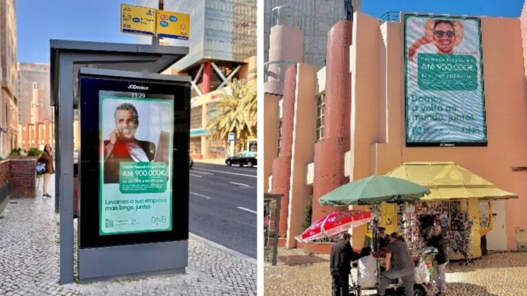 Fake DNB advertising posters in Portugal. Photos: DNB.