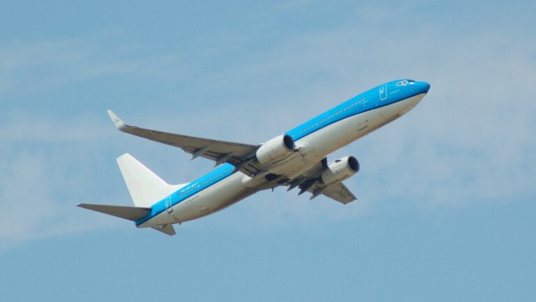 KLM plane in flight.