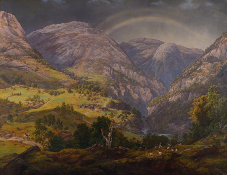 'View from Stalheim' painting by Johan Christian Dahl.