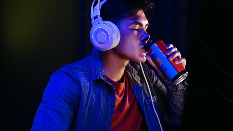Teenager with an energy drink.