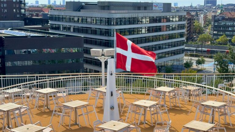 Aft bar and sun deck of the Copenhagen ferry. Photo: David Nikel.