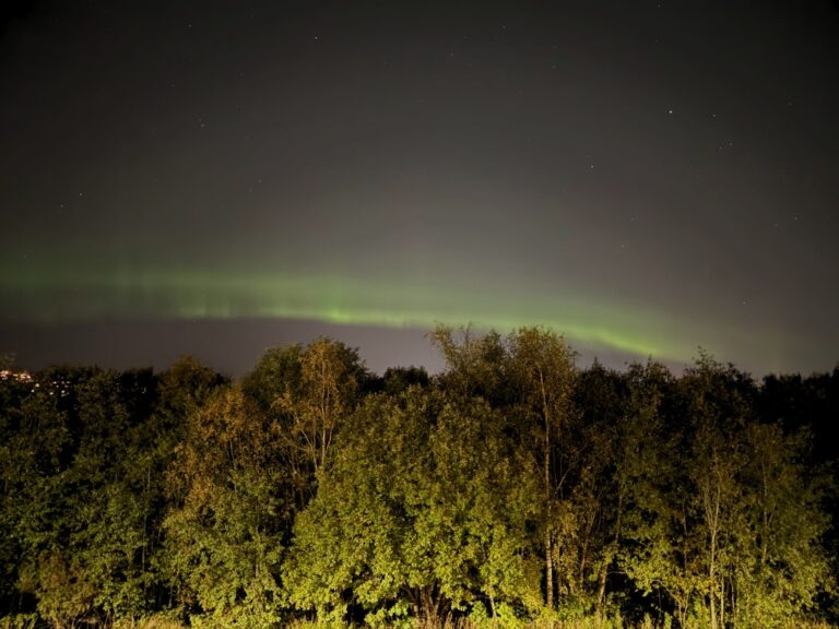 Ribbon of aurora above Trondheim. Photo: David Nikel.