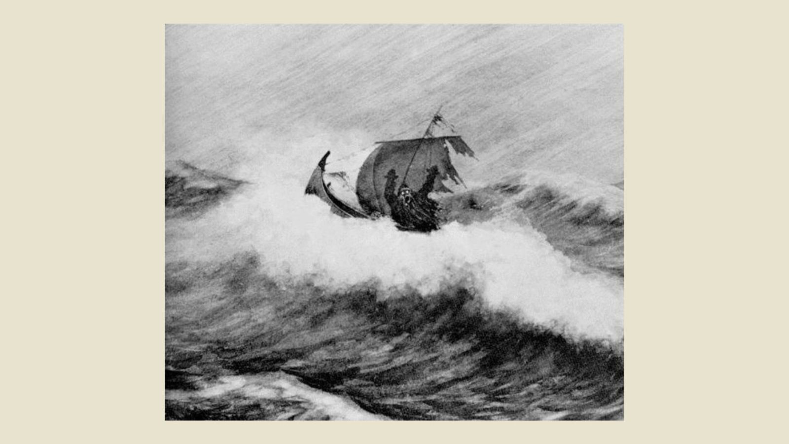 Famous depiction of 'Draugen' by Theodor Kittelsen.