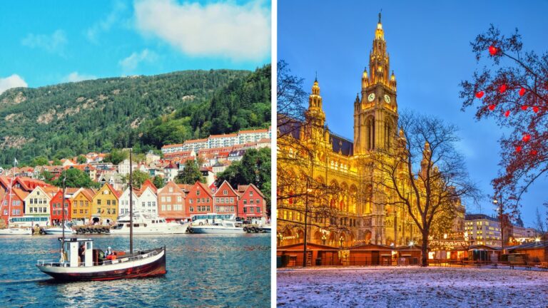 Images of Bergen and Vienna.