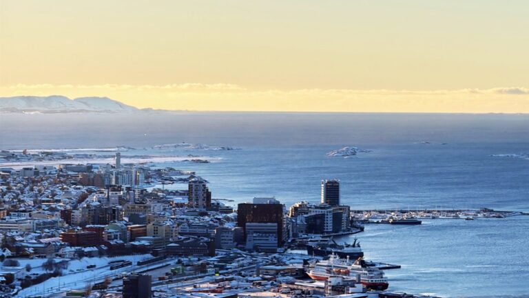 City centre of Bodø seen from the Wood Hotel. Photo: David Nikel.