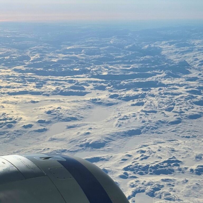 Hardangervidda seen from an airplane window. Photo: David Nikel.