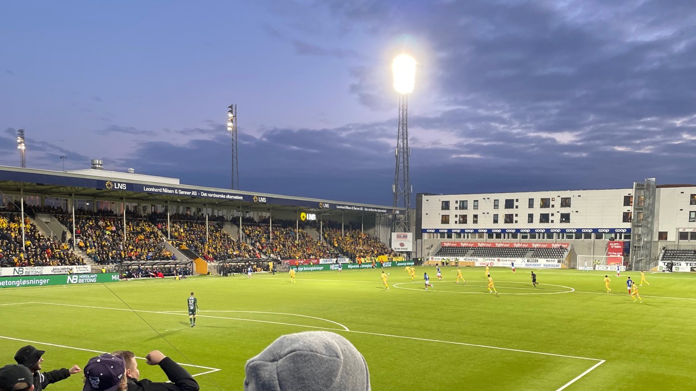 Match at Bodø's Aspmyra Stadium. Photo: David Nikel.