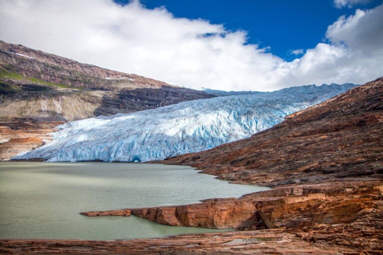 Svartisen glacier meets a lake. Photo: Eva Bocek / Shutterstock.com.
