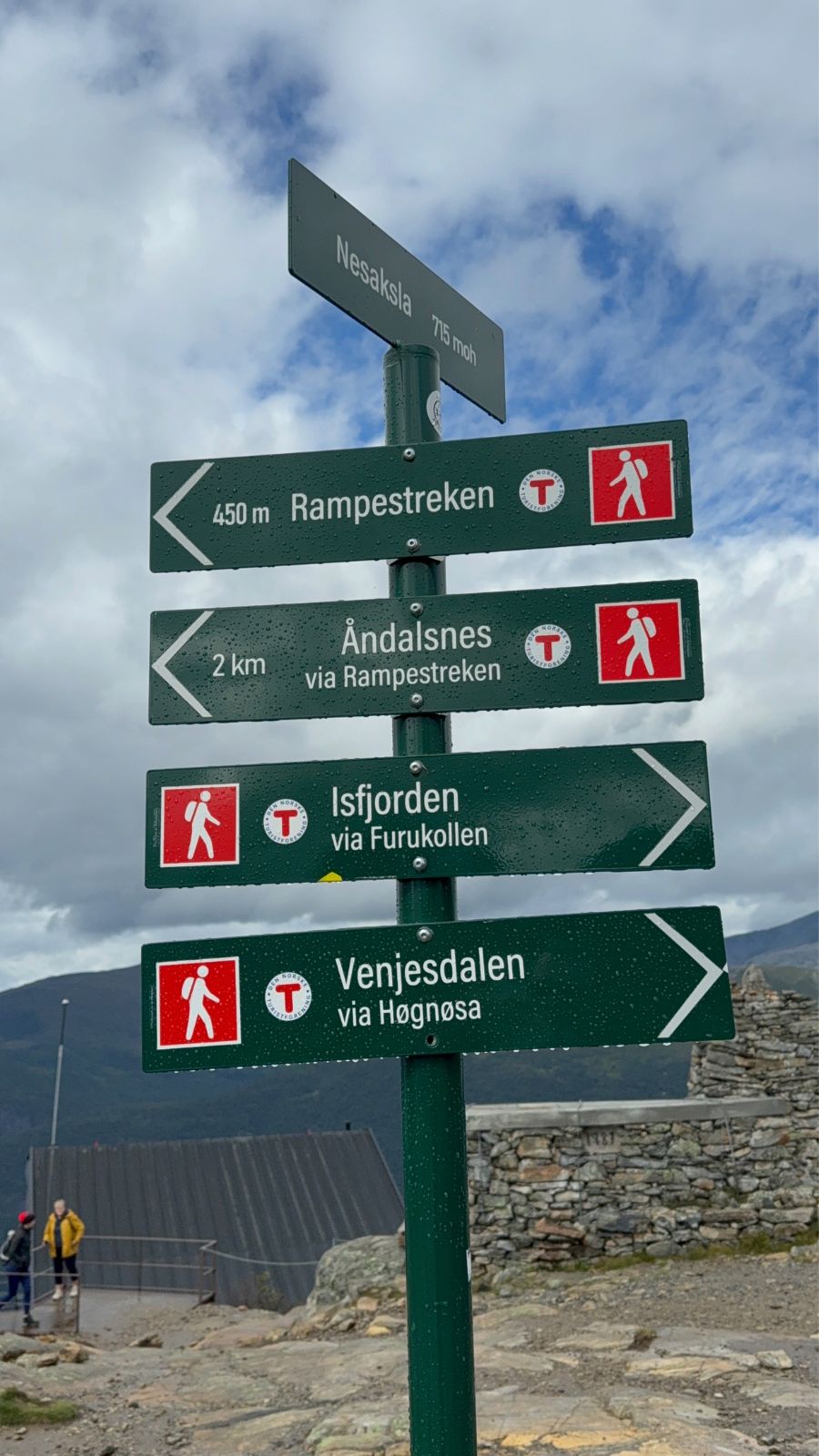 Hiking signpost at Nesaksla. Photo: David Nikel.