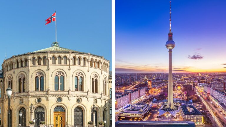 Images of Oslo and Berlin.