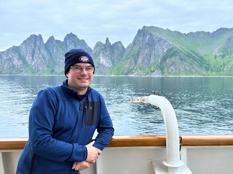 David sailing past Senja island. Photo: David Nikel.