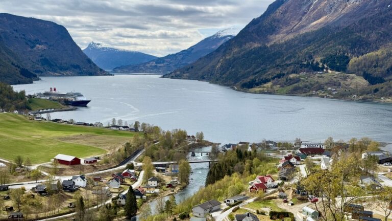View of the village of Skjolden from a popular hiking trail. Photo: David Nikel.