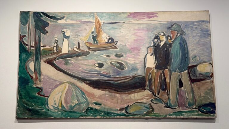 Edvard Munch’s On the Way to the Boat, part of the Freia Frieze from 1922. Photo: David Nikel.