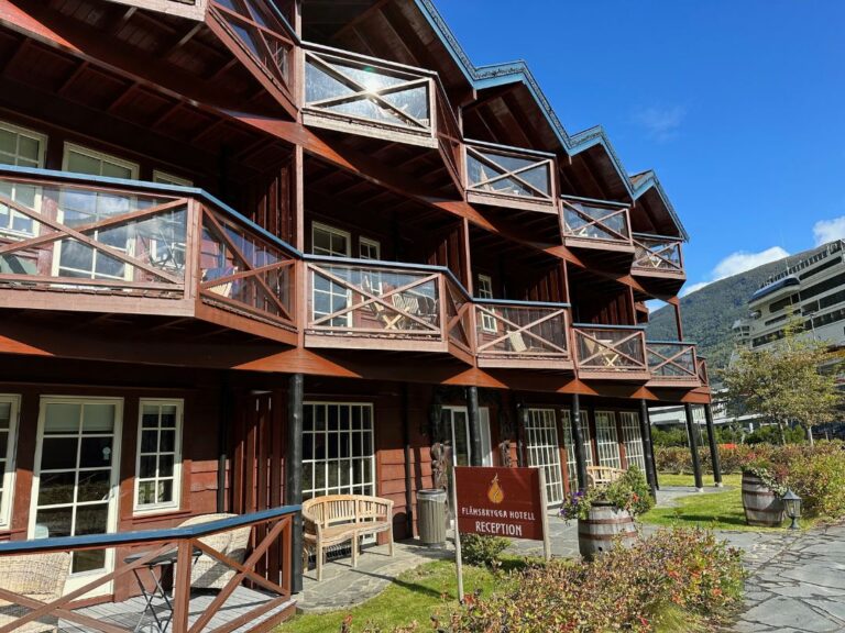 Flåmsbrygga Hotel in Flåm. Photo: David Nikel.