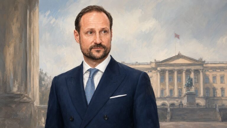 An illustration of King Haakon of Norway.