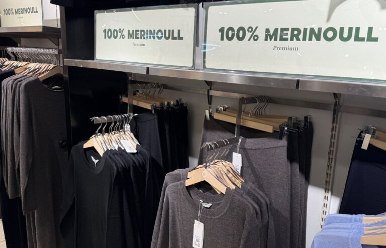 100% merino wool clothing on sale in a Norway clothing store. Photo: David Nikel.