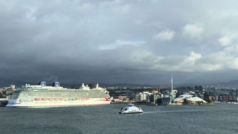 Large cruise ship docked in Oslo, Norway. Photo: David Nikel.