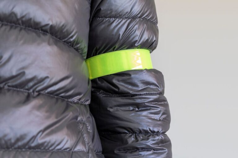 A reflector armband worn on the arm in Norway.
