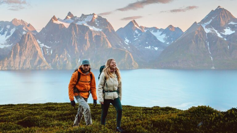 Hikers on a Norway trail.